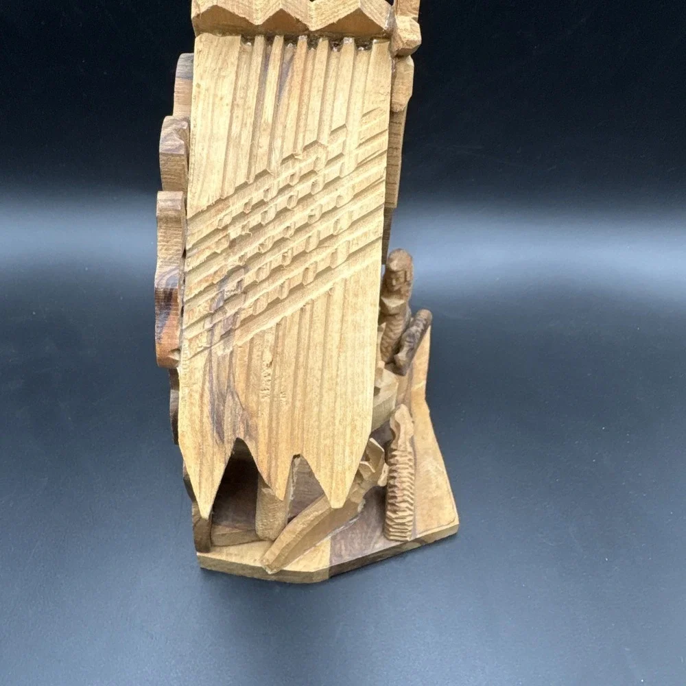 Wooden Nativity Figurine Statue Hand Carved Olive Wood Christmas‎ Decoration